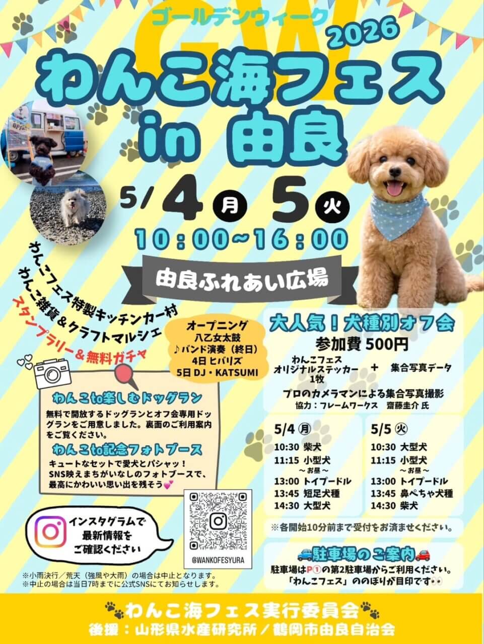 GWに開催する犬イベント【山形県・鶴岡市】わんこ海フェス2026in由良